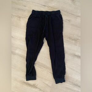 Splendid Joggers Pants Women’s Small Black Pocket Drawstring Waist Cuffed Ankle